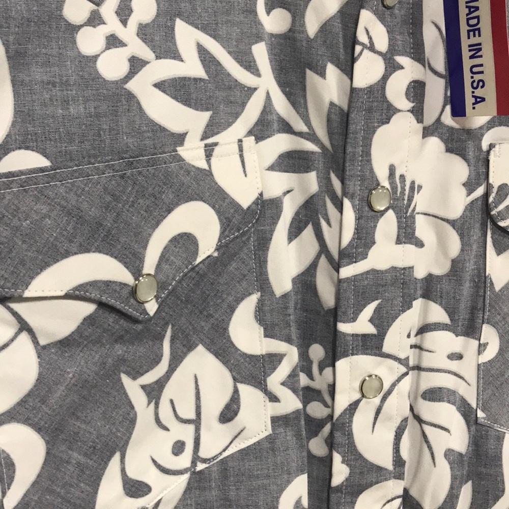 NWT Hawaiian floral pearl snap western shirt XXL - Picture 2 of 8